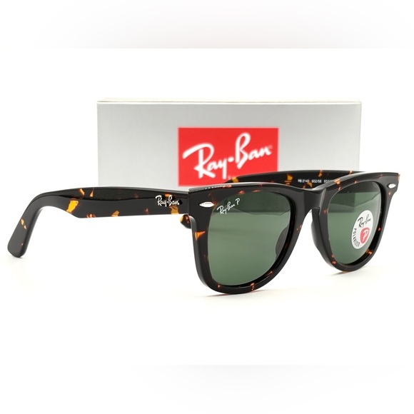 Polarized Ray Ban Tortoise Frame G-15 Glass Lens Wayfarer RB2140 50-22-150 - Picture 5 of 6